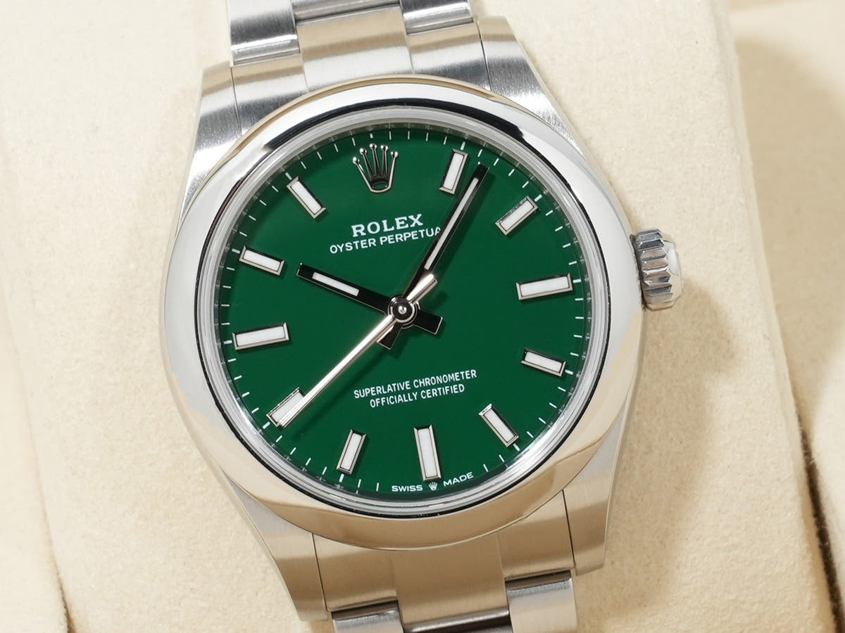 ロレックス オイスターパーペチュアル31 Ref.277200 SS グリーン文字盤 未使用 7hj7hr5v