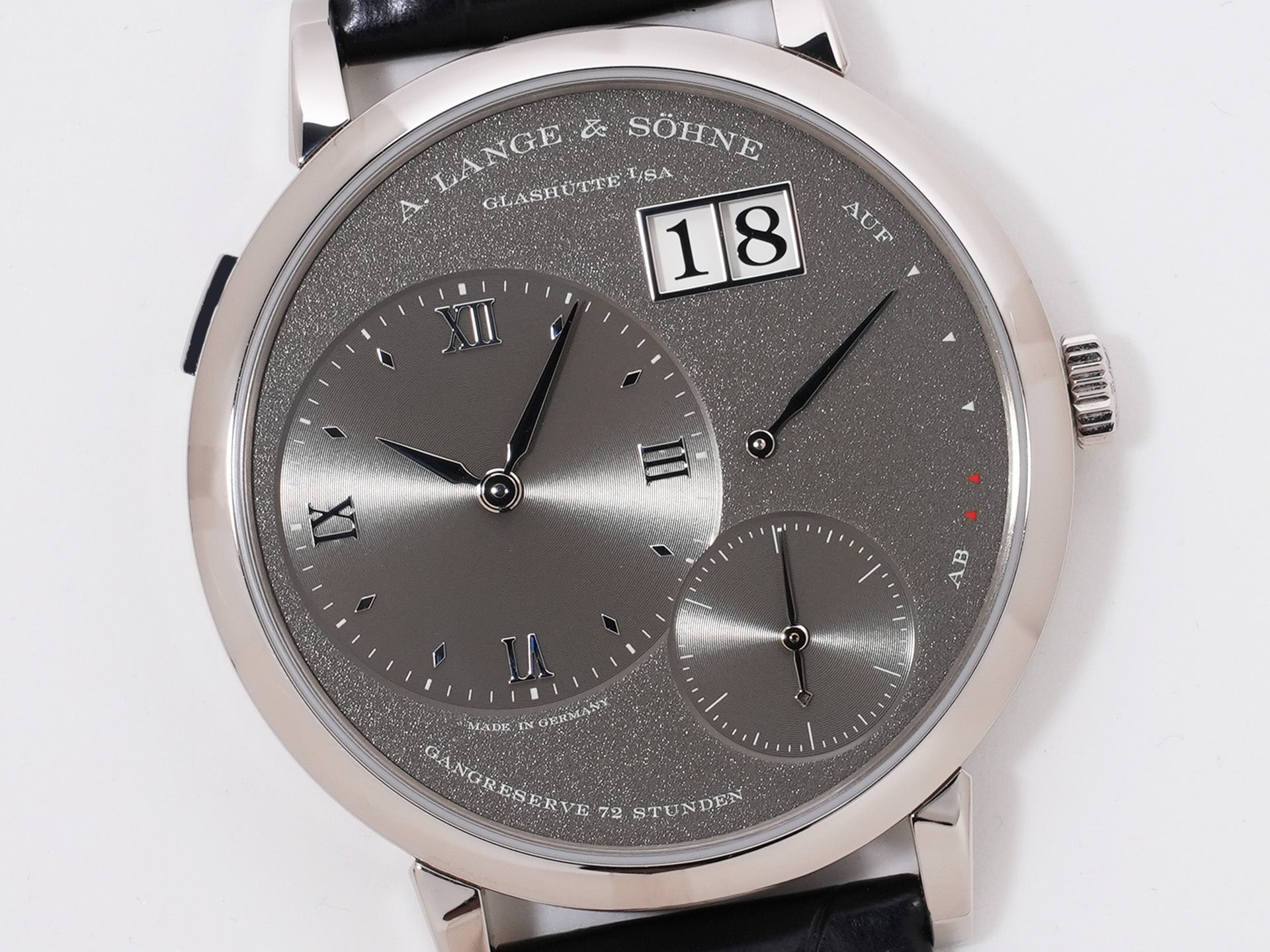 A. Lange &amp; Söhne Grand Lange 1 Ref. 137.038 18K White Gold Gray Dial Excellent Condition yuvqar38