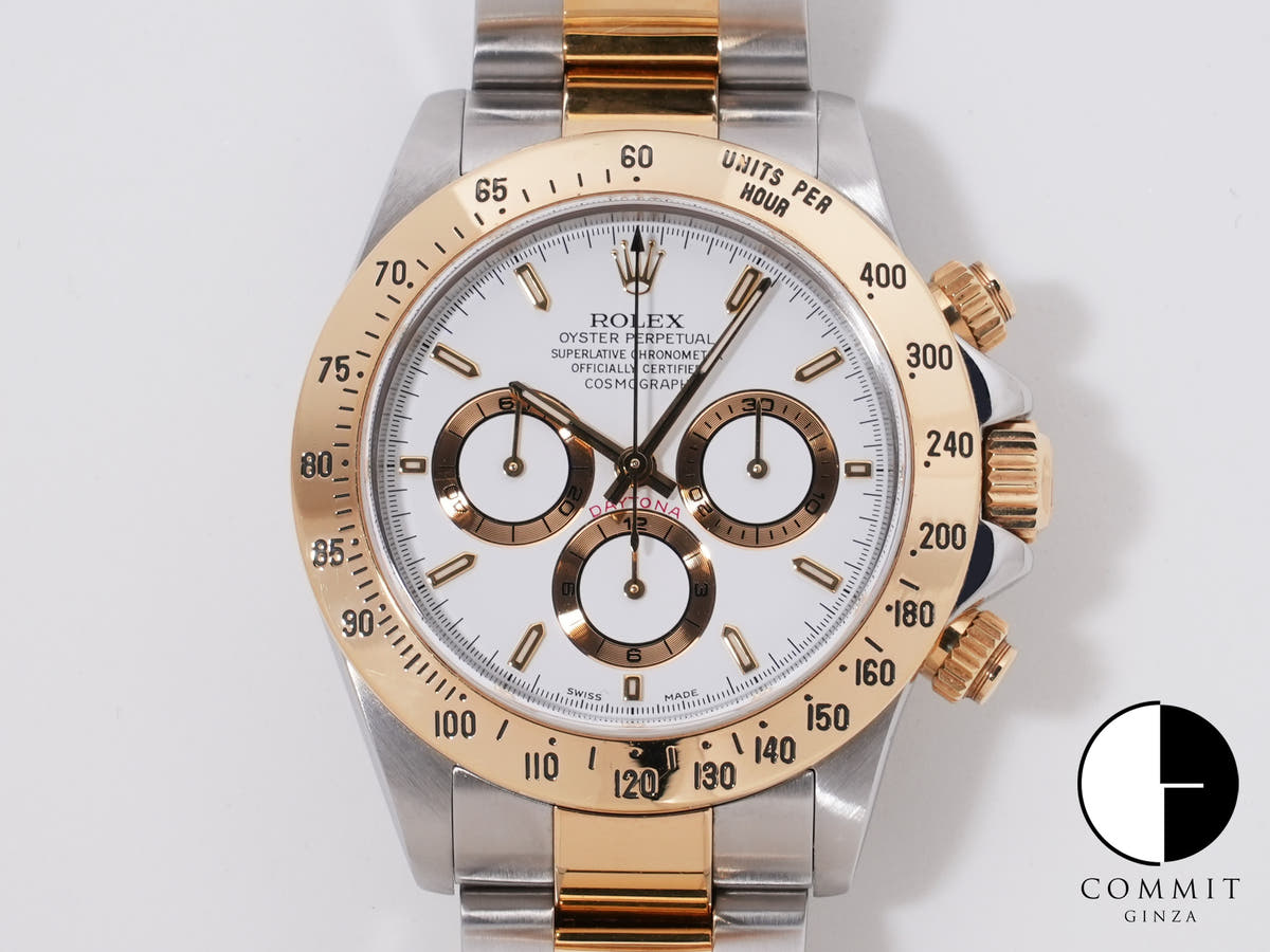 Rolex Daytona El Primero Ref. 16523 Stainless Steel/Yellow Gold White Dial Pre-owned naw9f6dq