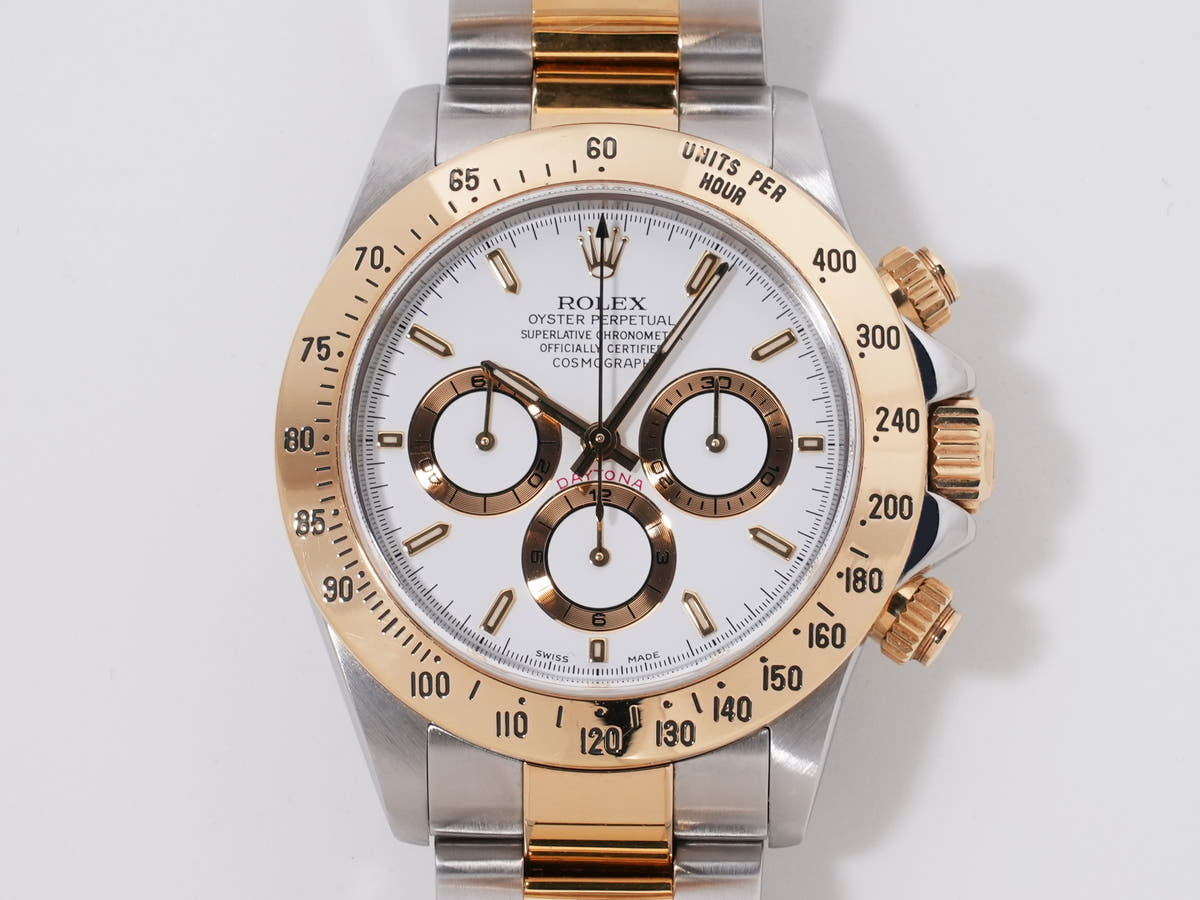 Rolex Daytona El Primero Ref. 16523 Stainless Steel/Yellow Gold White Dial Pre-owned naw9f6dq