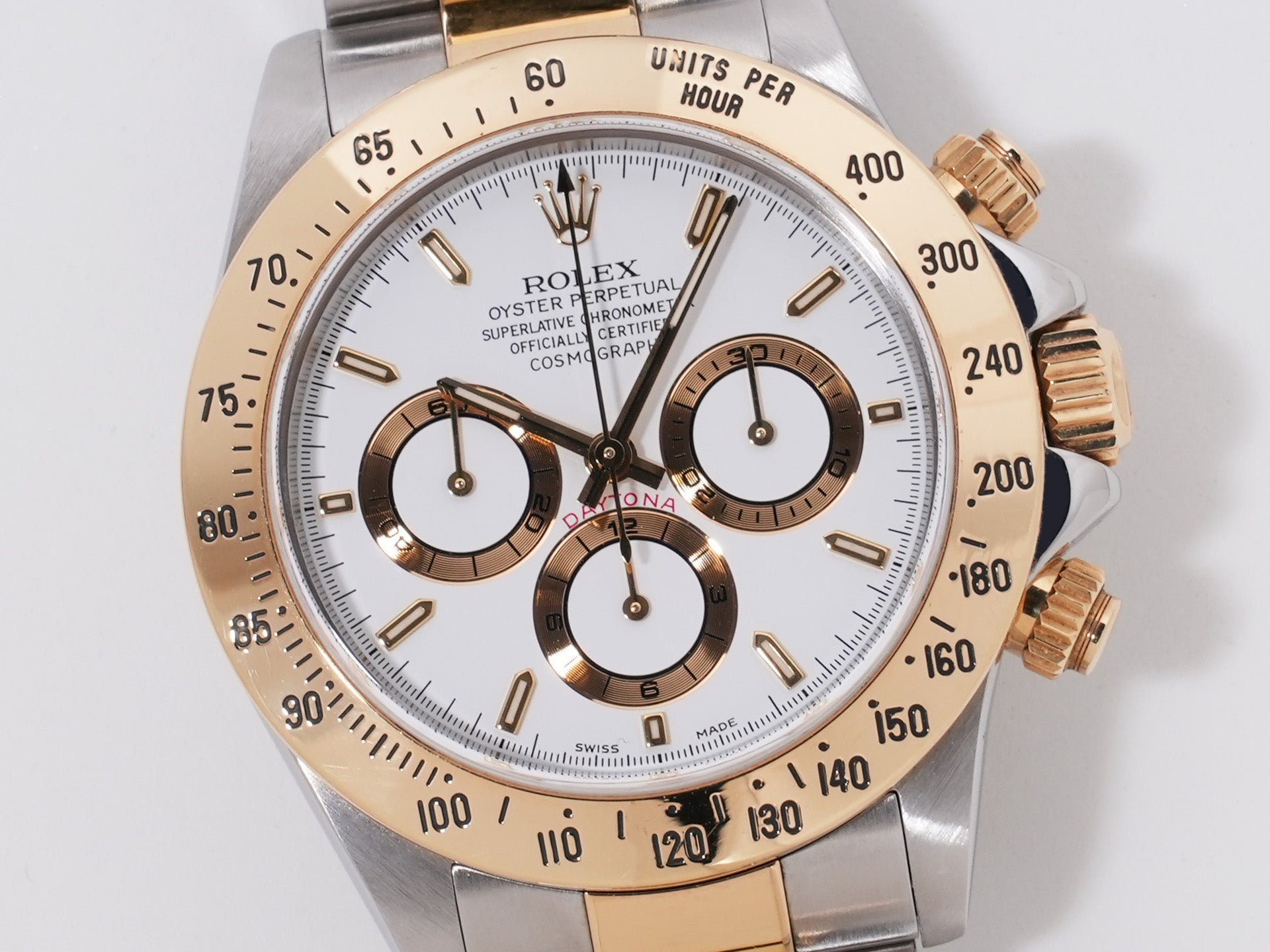 Rolex Daytona El Primero Ref. 16523 Stainless Steel/Yellow Gold White Dial Pre-owned naw9f6dq