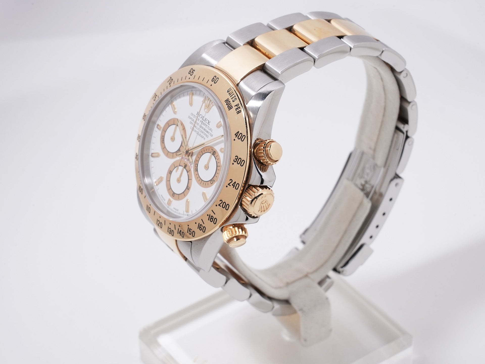 Rolex Daytona El Primero Ref. 16523 Stainless Steel/Yellow Gold White Dial Pre-owned naw9f6dq