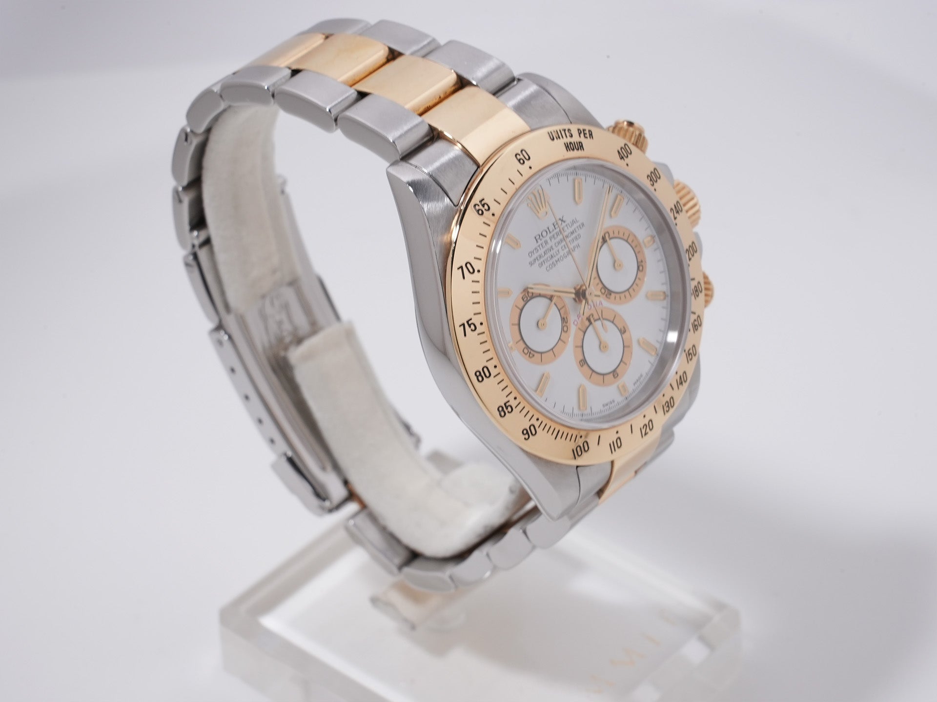 Rolex Daytona El Primero Ref. 16523 Stainless Steel/Yellow Gold White Dial Pre-owned naw9f6dq