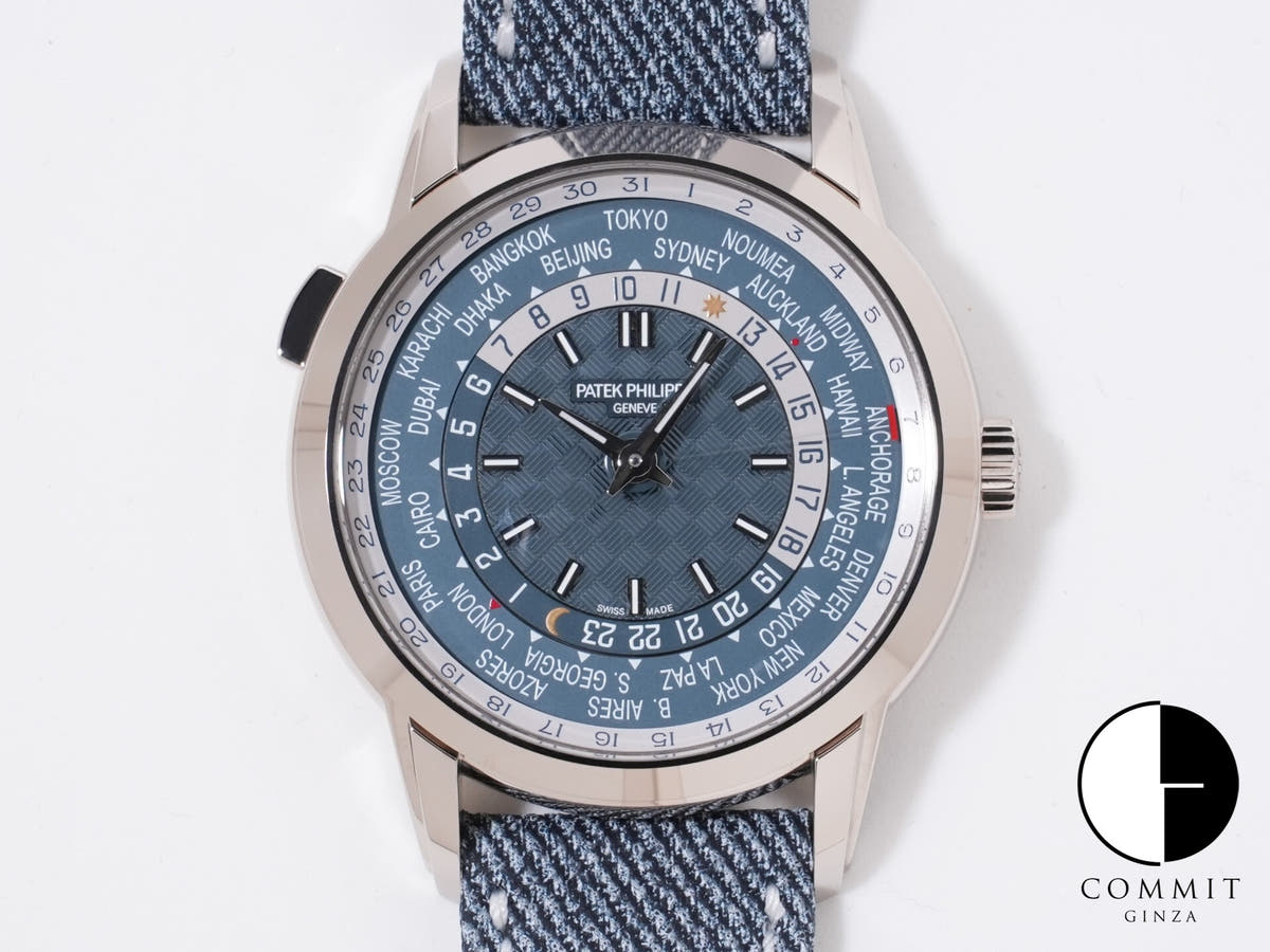 Patek Philippe Complication World Time Date Ref. 5330G-001 18KWG blue-grey opaline dial, unused.