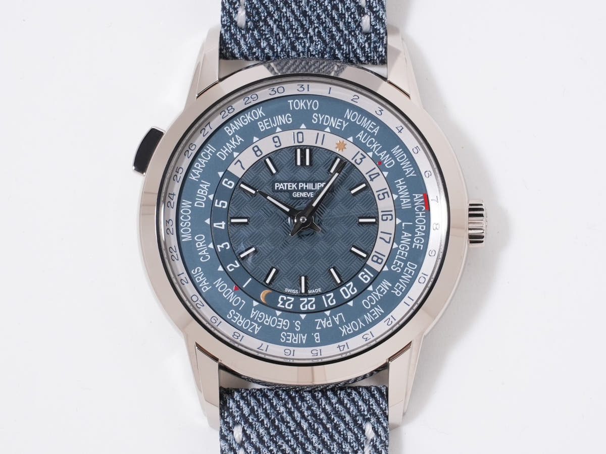 Patek Philippe Complication World Time Date Ref. 5330G-001 18KWG blue-grey opaline dial, unused.