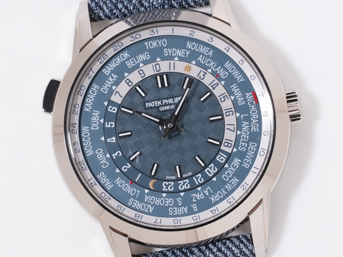 Patek Philippe Complication World Time Date Ref. 5330G-001 18KWG blue-grey opaline dial, unused.