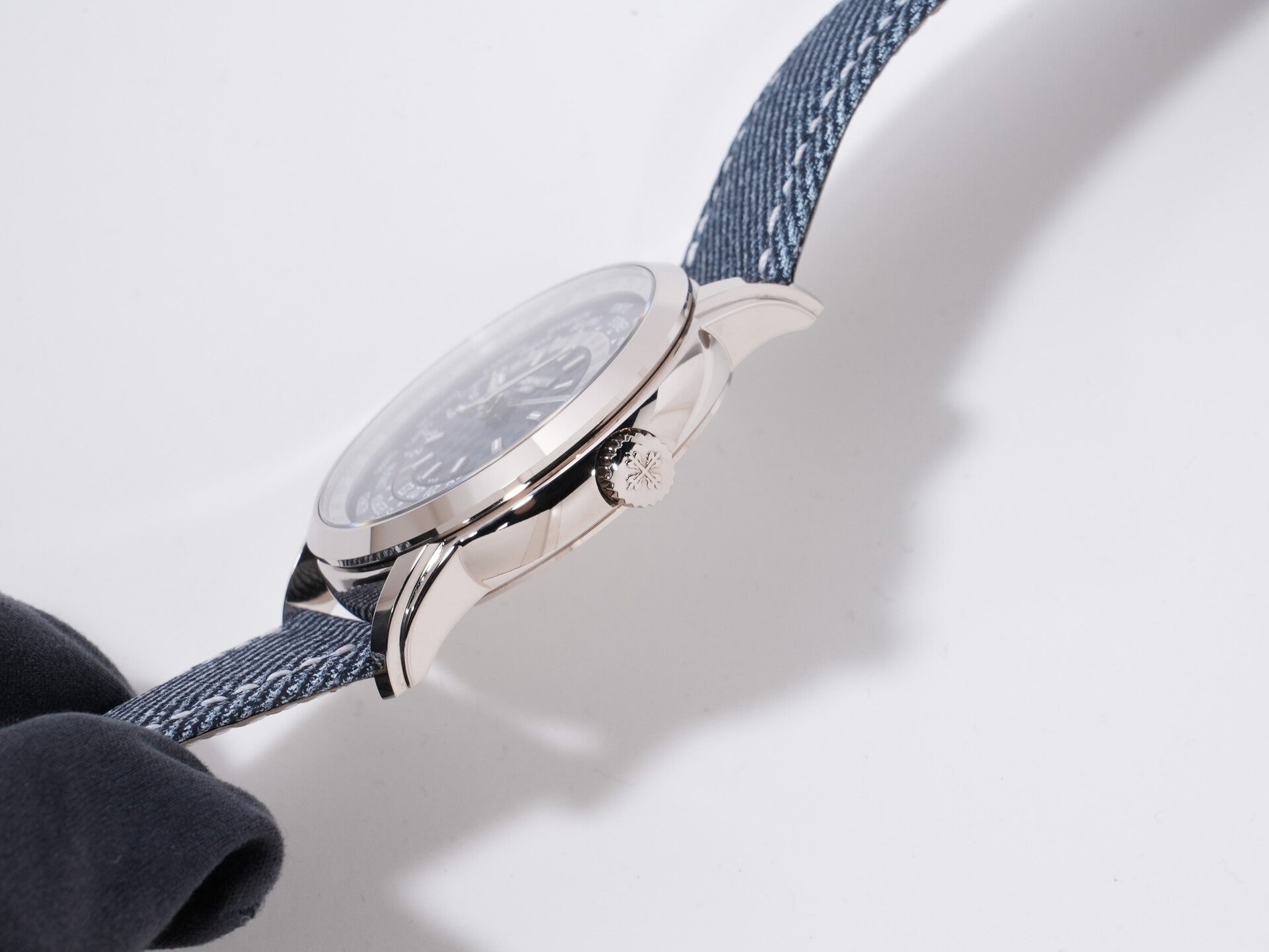 Patek Philippe Complication World Time Date Ref. 5330G-001 18KWG blue-grey opaline dial, unused.
