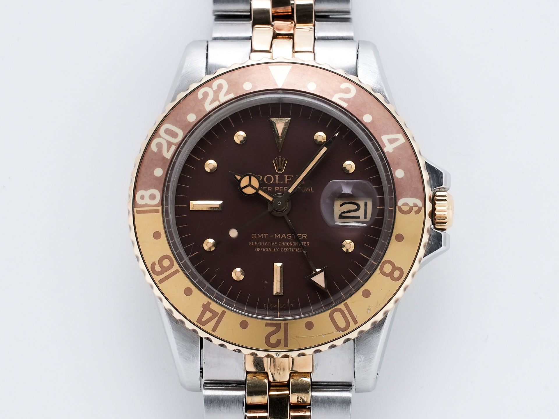 ロレックス GMTマスター Ref.1675/3 SS/YG ブラウン文字盤 ジュビリーブレスレット 中古 rifctrgc