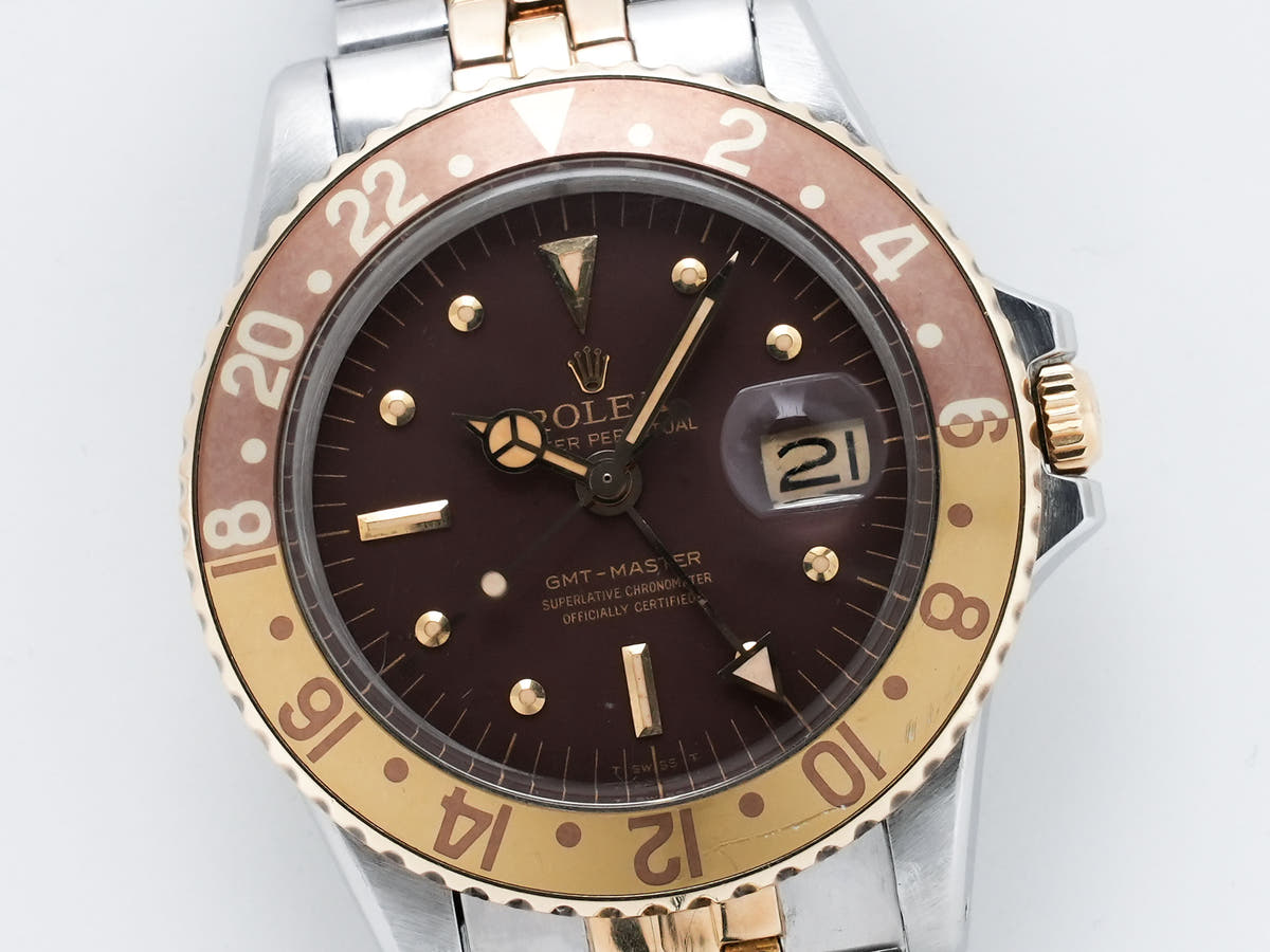ロレックス GMTマスター Ref.1675/3 SS/YG ブラウン文字盤 ジュビリーブレスレット 中古 rifctrgc