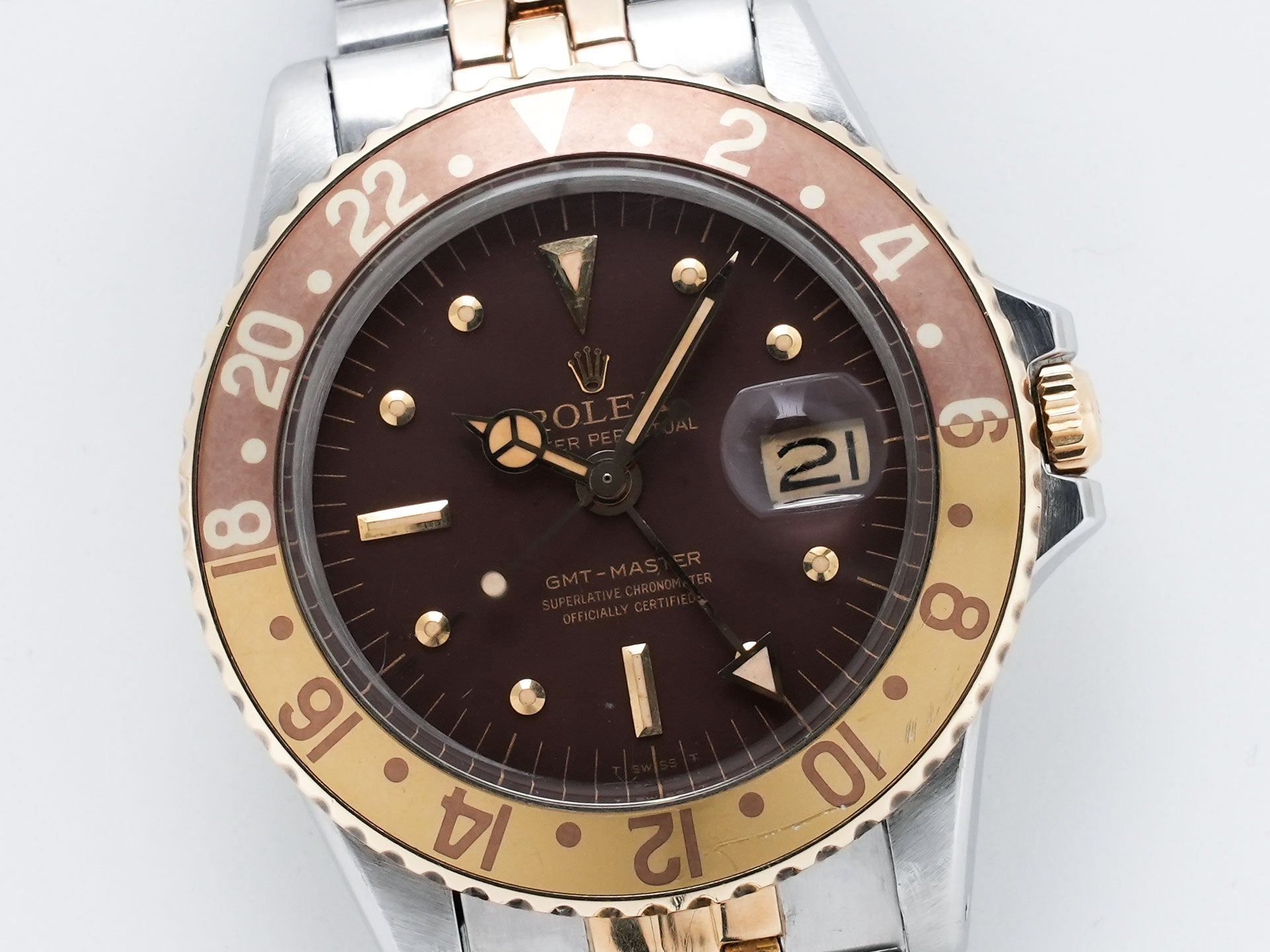 ロレックス GMTマスター Ref.1675/3 SS/YG ブラウン文字盤 ジュビリーブレスレット 中古 rifctrgc