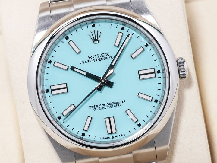 ロレックス オイスターパーペチュアル41 Ref.124300 ステンレススチール ターコイズ文字盤