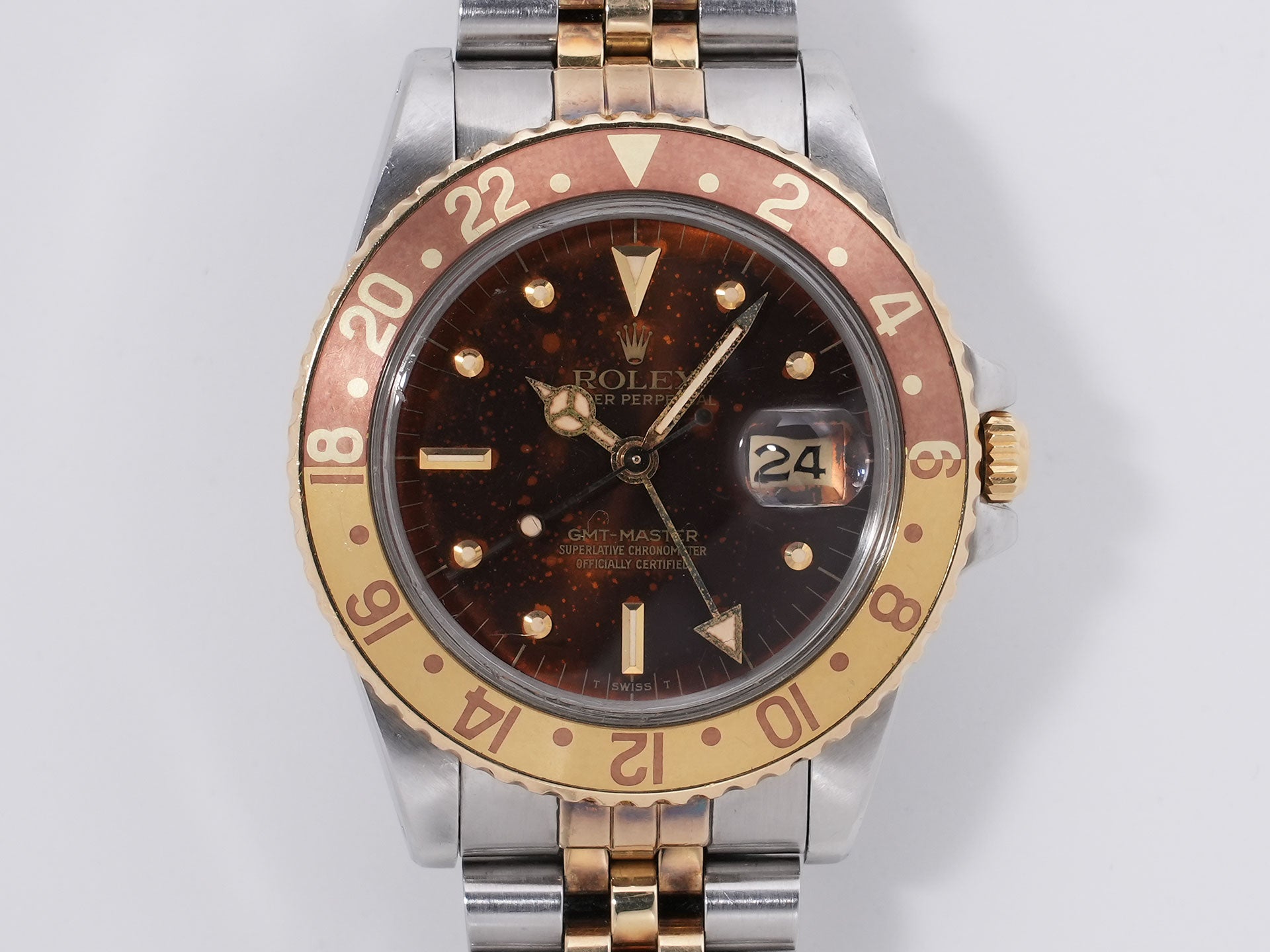 ロレックス GMTマスター Ref.16753 SS/YG ブラウン文字盤 ジュビリーブレスレット 中古 u9qb6ztg