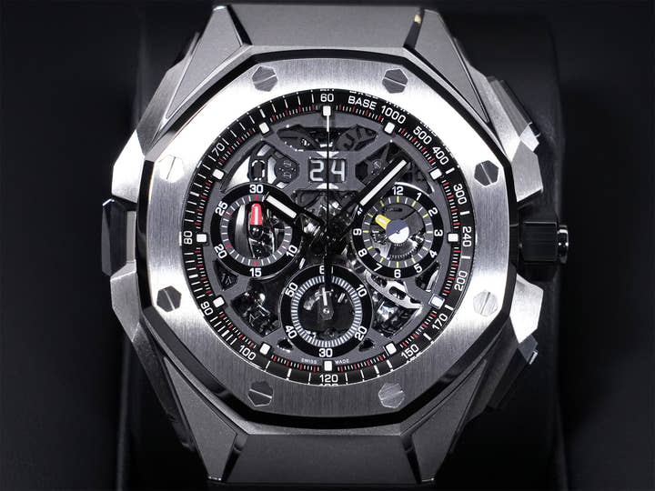 オーデマピゲ ロイヤルオーク コンセプト スプリットセコンド クロノグラフ GMT ラージデイト Ref.26650TI.OO.D013CA.01 チタン オープンワーク文字盤