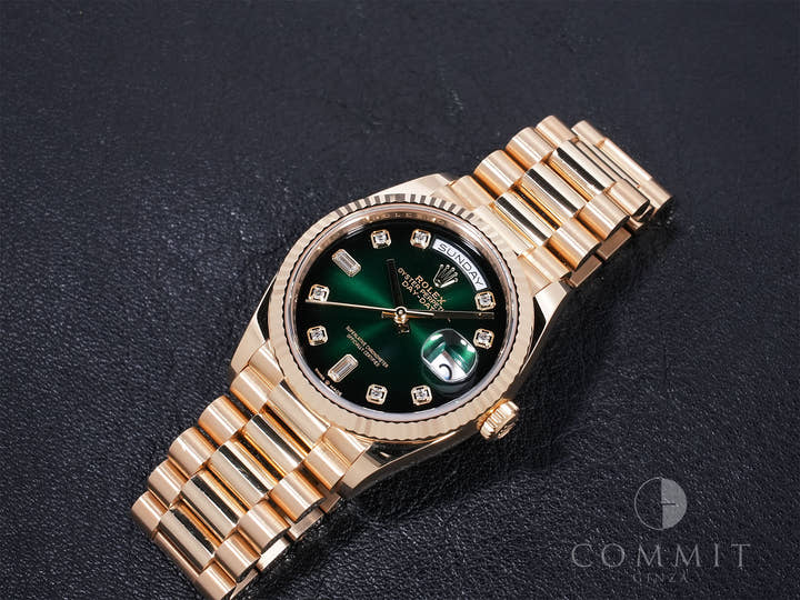 Rolex Day-Date 36 Ref. 128238A Yellow Gold Green Ombre Dial