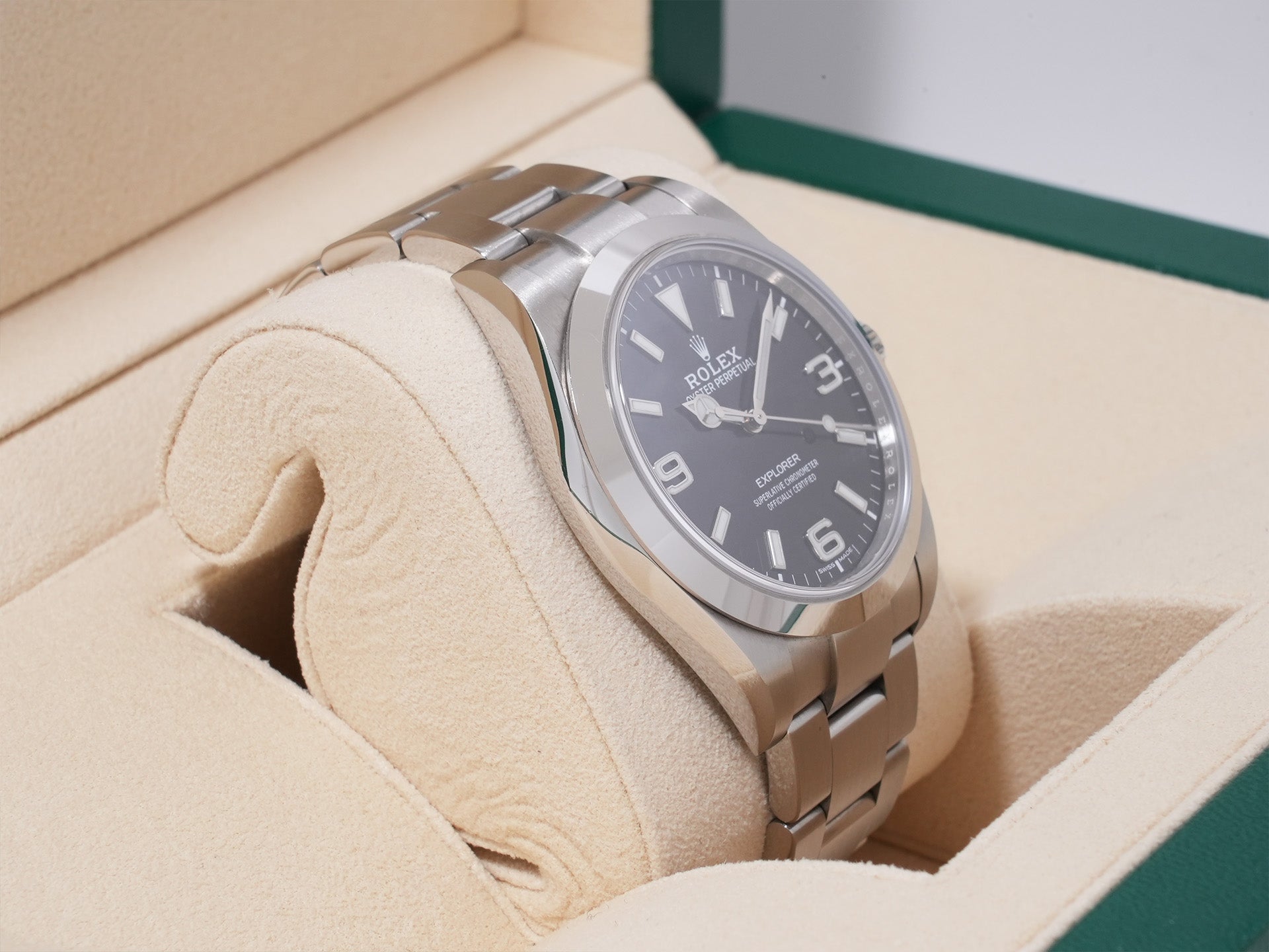Rolex Explorer I Ref. 214270 SS Black Dial, Pre-owned (mb2a4kn7)