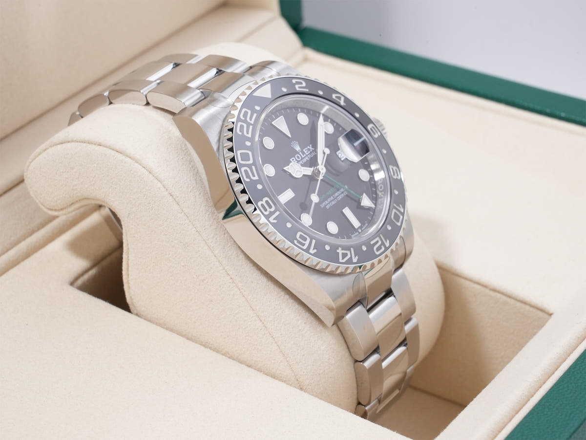 Rolex GMT-Master II Ref. 126710GRNR, stainless steel, black dial, Jubilee bracelet, unused.  (7bo6nrc6 appears to be an internal reference number and not part of the product description)