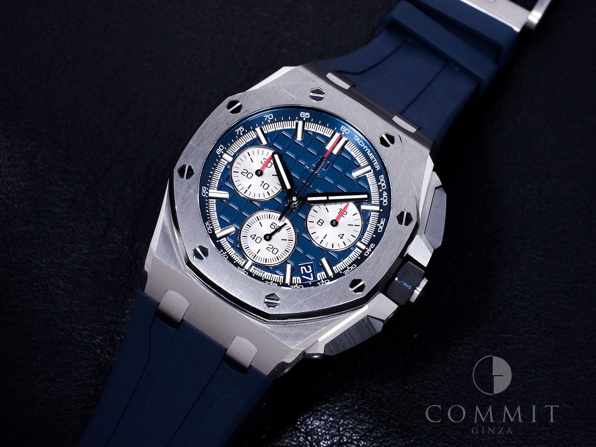 Audemars Piguet Royal Oak Offshore Chronograph Ref. 26420TI.OO.A027CA.01 TI Blue Dial, Pre-owned  (4yruhw3d appears to be an internal reference number and not part of the product description)