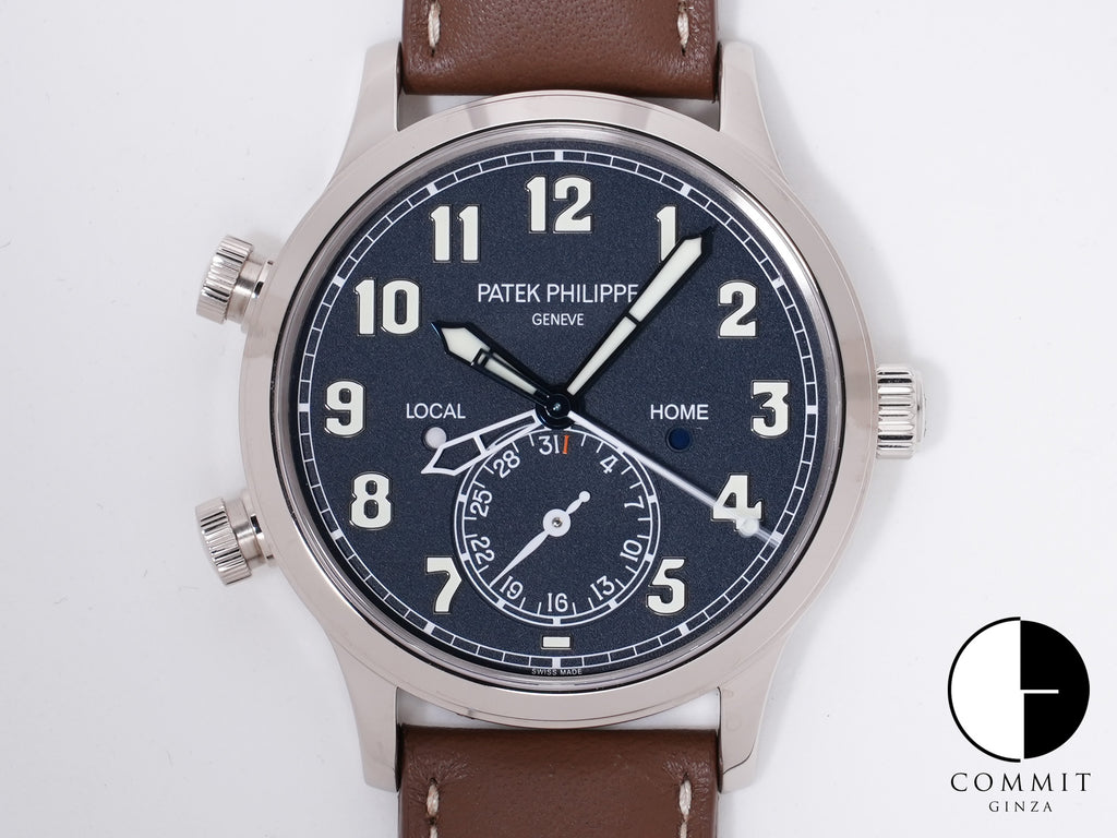 Patek Philippe Calatrava Pilot Travel Time Ref. 5524G-001 White Gold Blue Dial