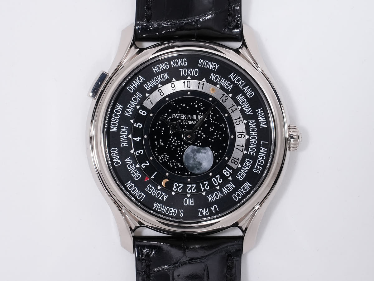 パテックフィリップ コンプリケーション ワールドタイム ムーンフェイズ Ref.5575G-001 18KWG ブラック文字盤 美中古 txsxn74b