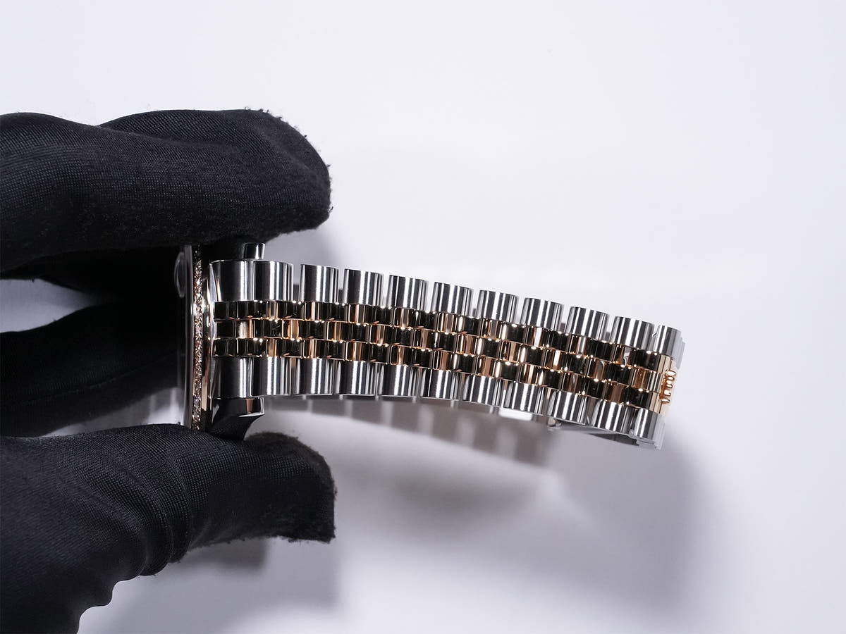 ロレックス デイトジャスト Ref.116243G SS/YG ブラックx10Pダイヤ文字盤 美品 hffu287d