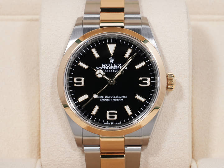 Rolex Explorer 36 Ref. 124273 Stainless Steel/Yellow Gold Black Dial