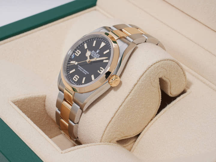Rolex Explorer 36 Ref. 124273 Stainless Steel/Yellow Gold Black Dial