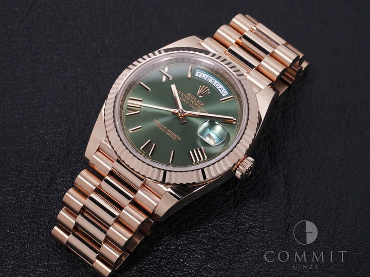 Rolex Day-Date 40 Ref. 228235 Everose Gold Olive Green Dial