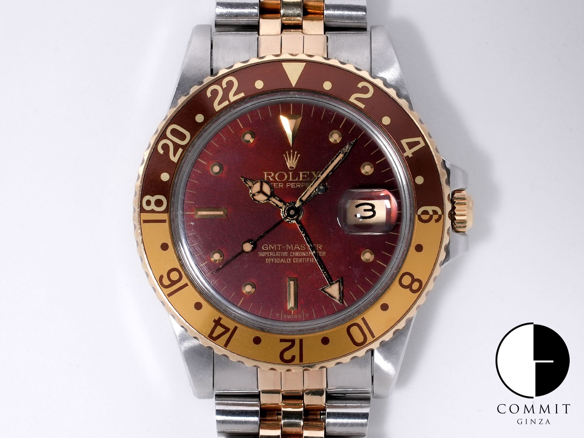ロレックス GMTマスター Ref.16753 SS/YG ブラウン文字盤 ジュビリーブレスレット 中古 cdgbmz9w