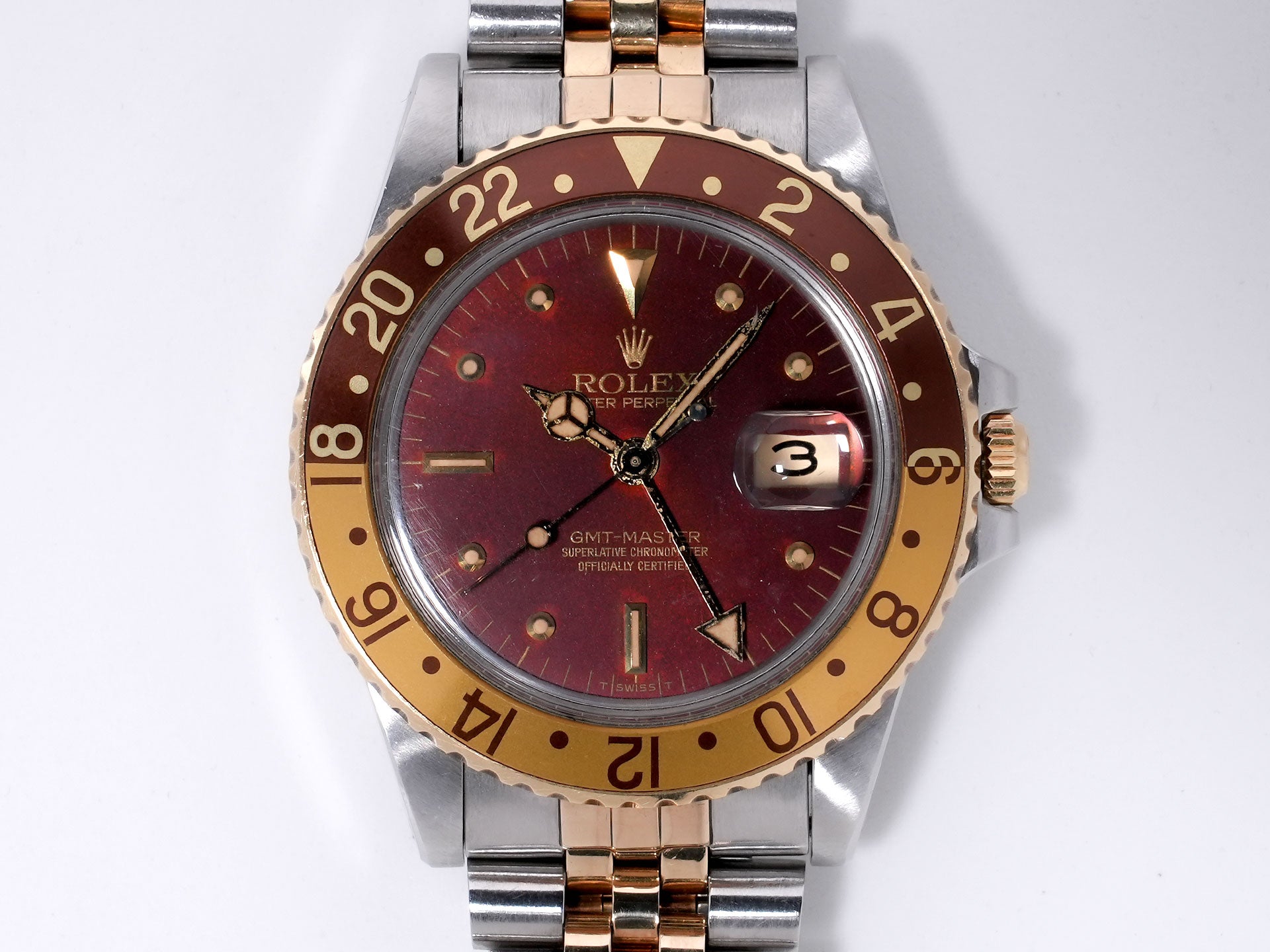 ロレックス GMTマスター Ref.16753 SS/YG ブラウン文字盤 ジュビリーブレスレット 中古 cdgbmz9w
