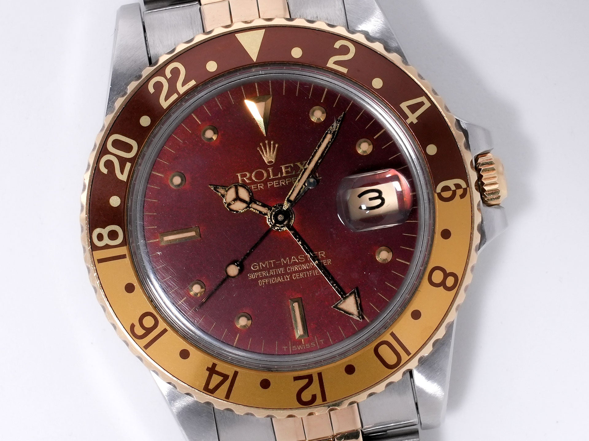 ロレックス GMTマスター Ref.16753 SS/YG ブラウン文字盤 ジュビリーブレスレット 中古 cdgbmz9w
