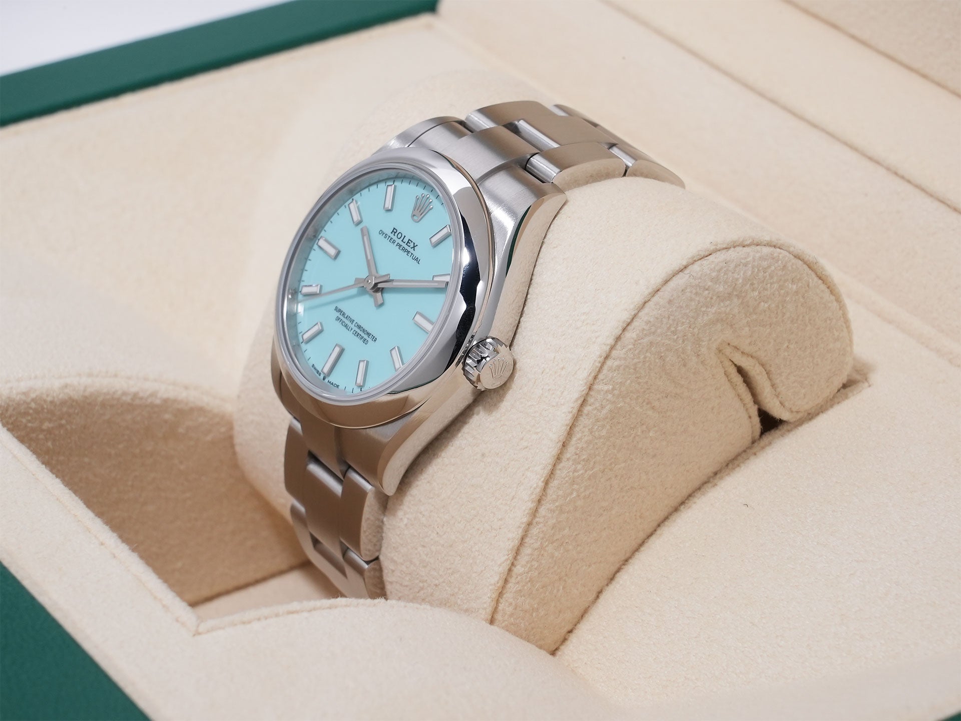 Rolex Oyster Perpetual 31 Ref. 277200 SS Turquoise Dial, Pre-owned (psh2p2ph)