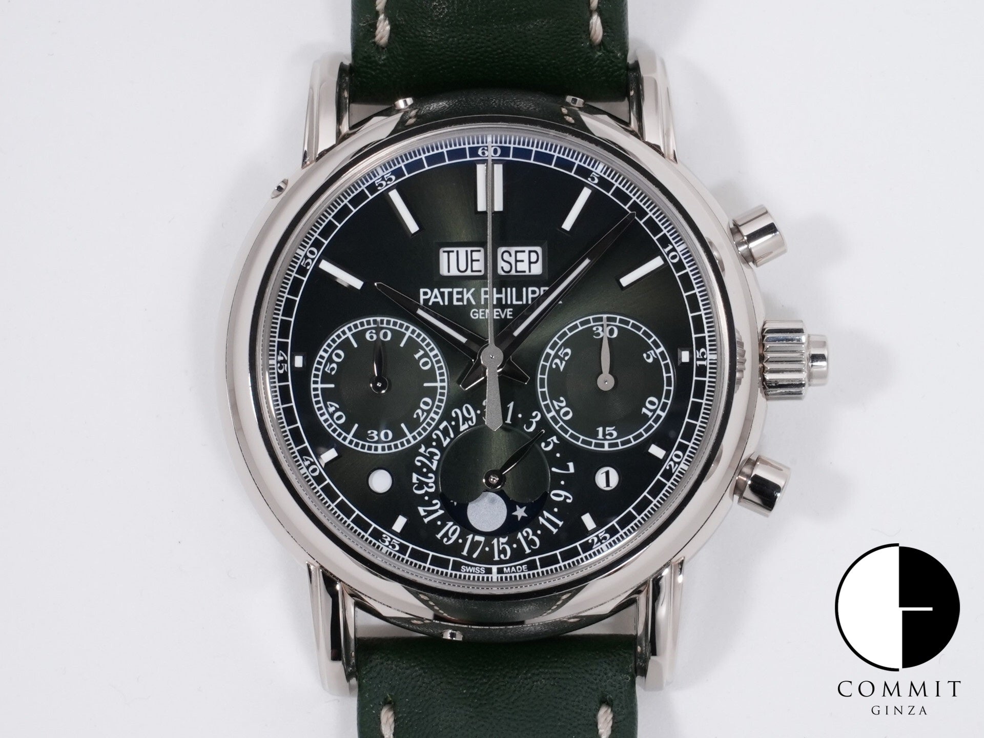パテックフィリップ パーペチュアルカレンダー スプリットセコンド クロノグラフ Ref.5204G-001 18KWG オリーブグリーンソレイユ文字盤 美中古 i9oanzws