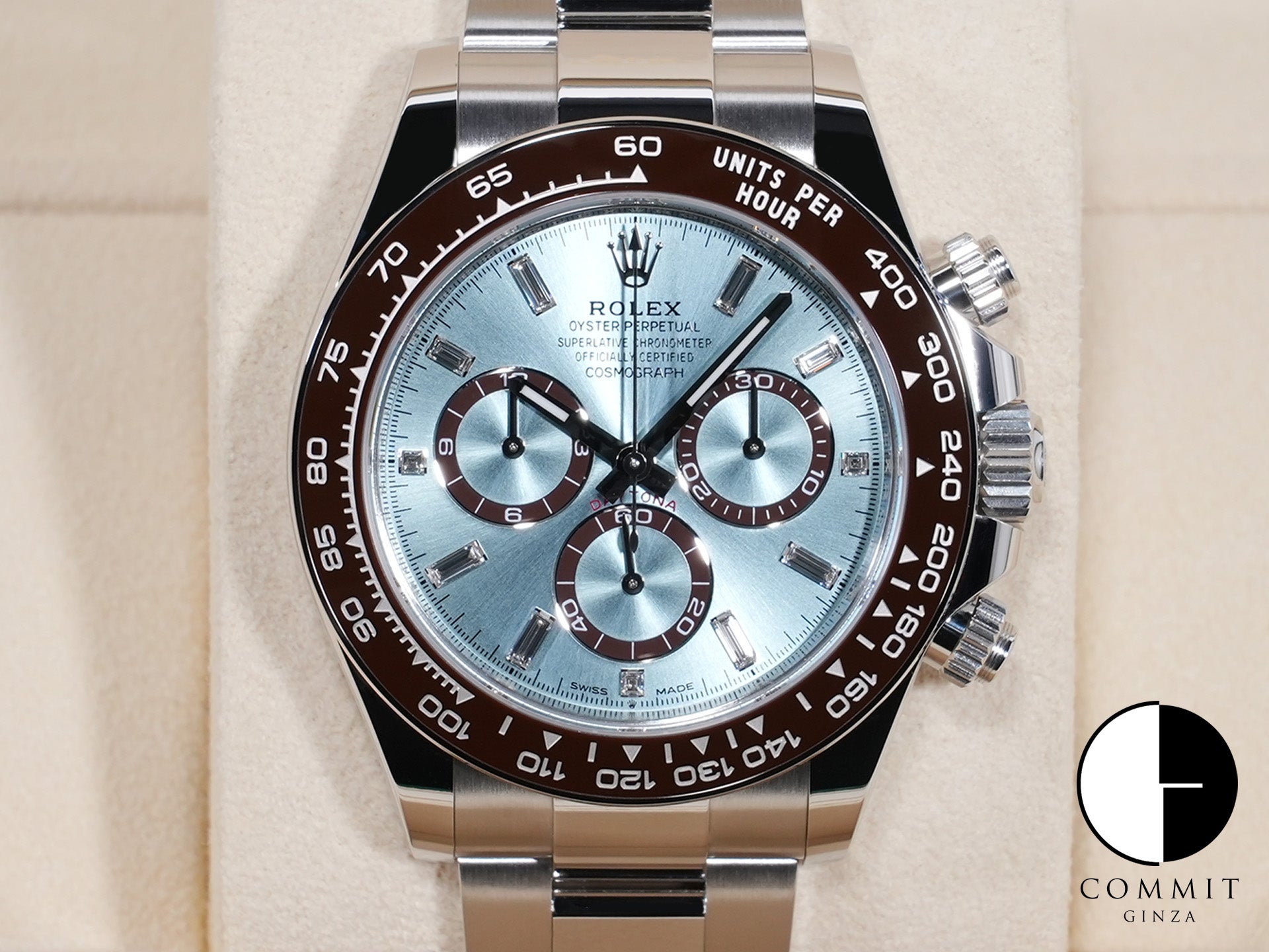 Rolex Daytona Ref. 126506A PT Ice Blue dial with 11 diamond indexes, unused.  (6kiap8pz appears to be an internal reference number and not part of the product description)