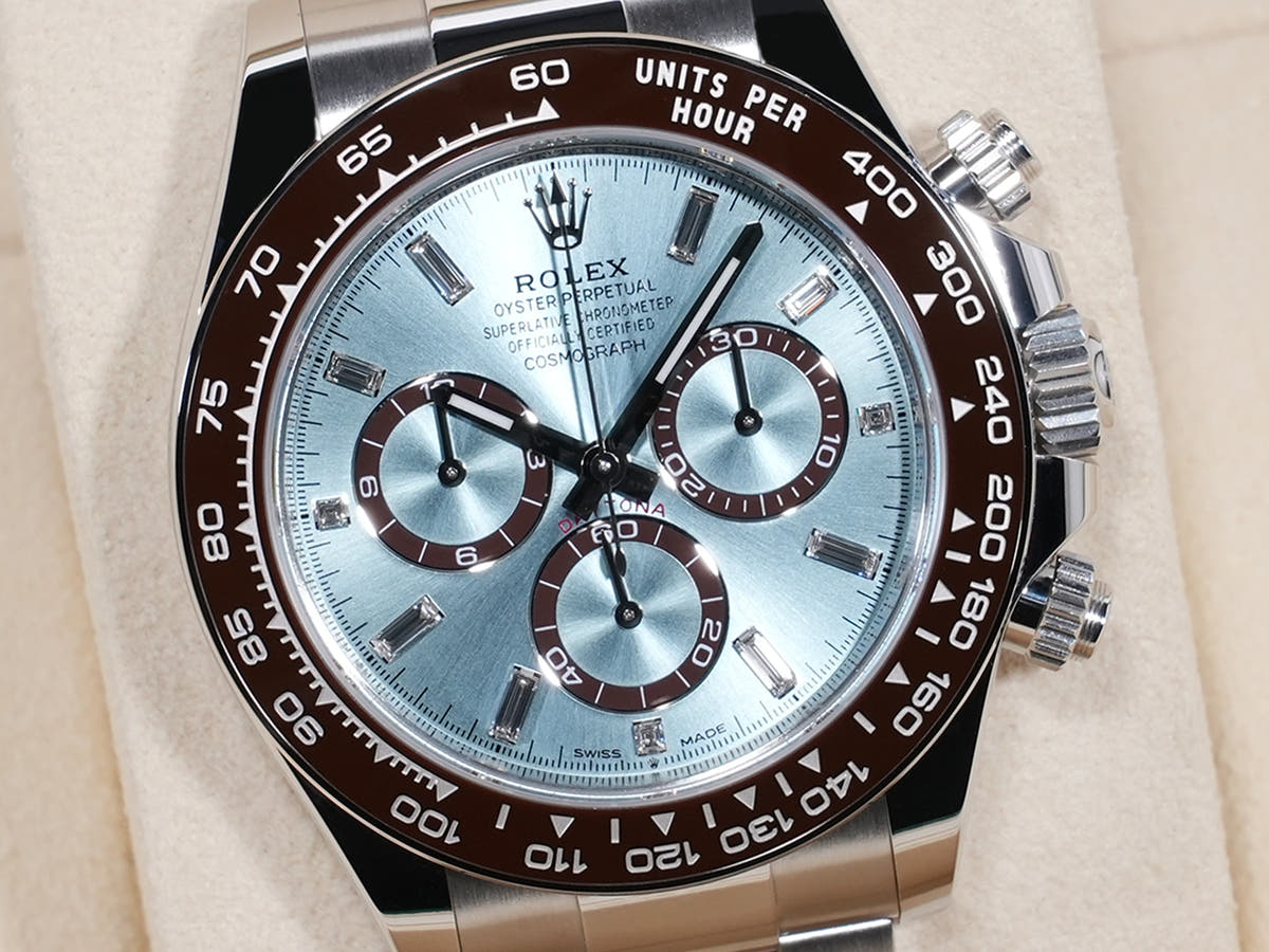 Rolex Daytona Ref. 126506A PT Ice Blue dial with 11 diamond indexes, unused.  (6kiap8pz appears to be an internal reference number and not part of the product description)