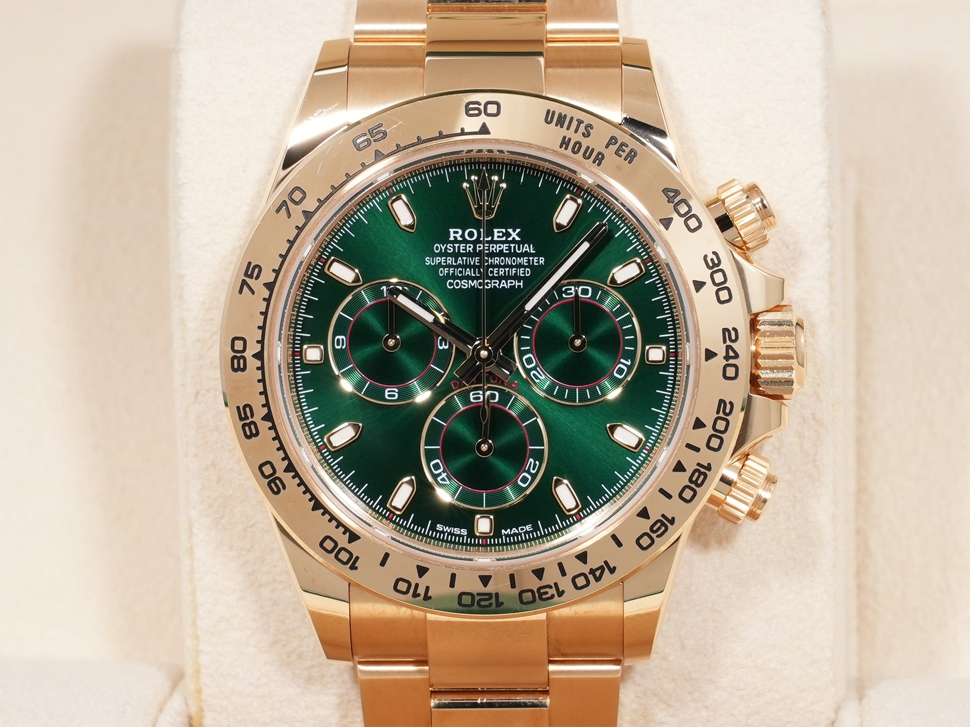Rolex Daytona Ref. 116508 18KYG Green Dial, Pre-owned (c6ffvbdu is likely an internal reference number and not translated)