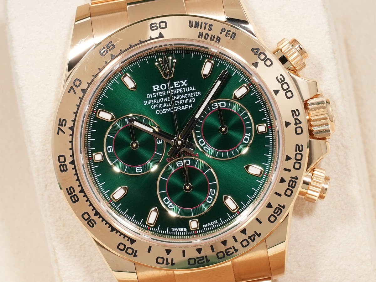 ロレックス デイトナ Ref.116508 18KYG グリーン文字盤 美中古 c6ffvbdu