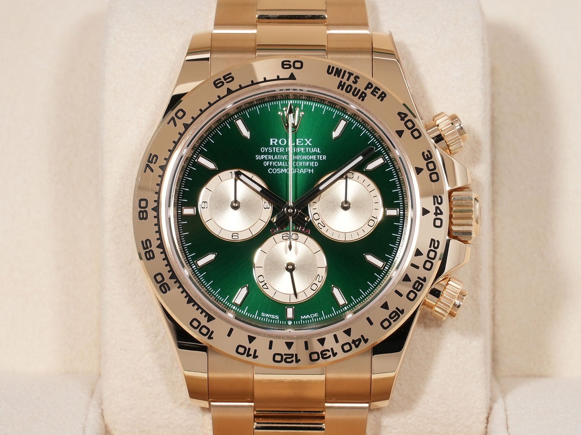 Rolex Daytona Ref. 126508 18KYG Green Dial, Excellent Condition aumop67y