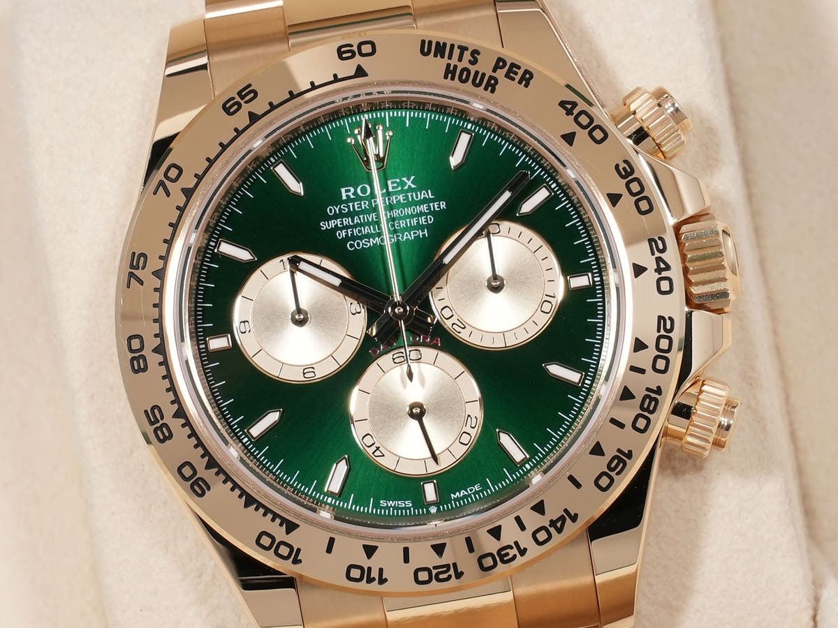 Rolex Daytona Ref. 126508 18KYG Green Dial, Excellent Condition aumop67y