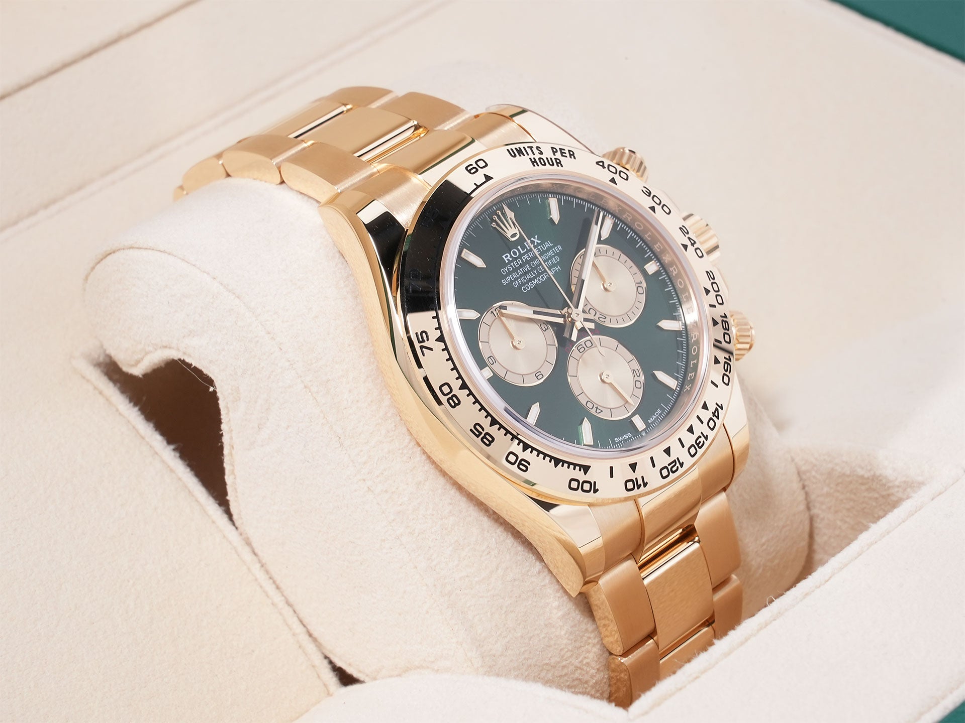 Rolex Daytona Ref. 126508 18KYG Green Dial, Excellent Condition aumop67y