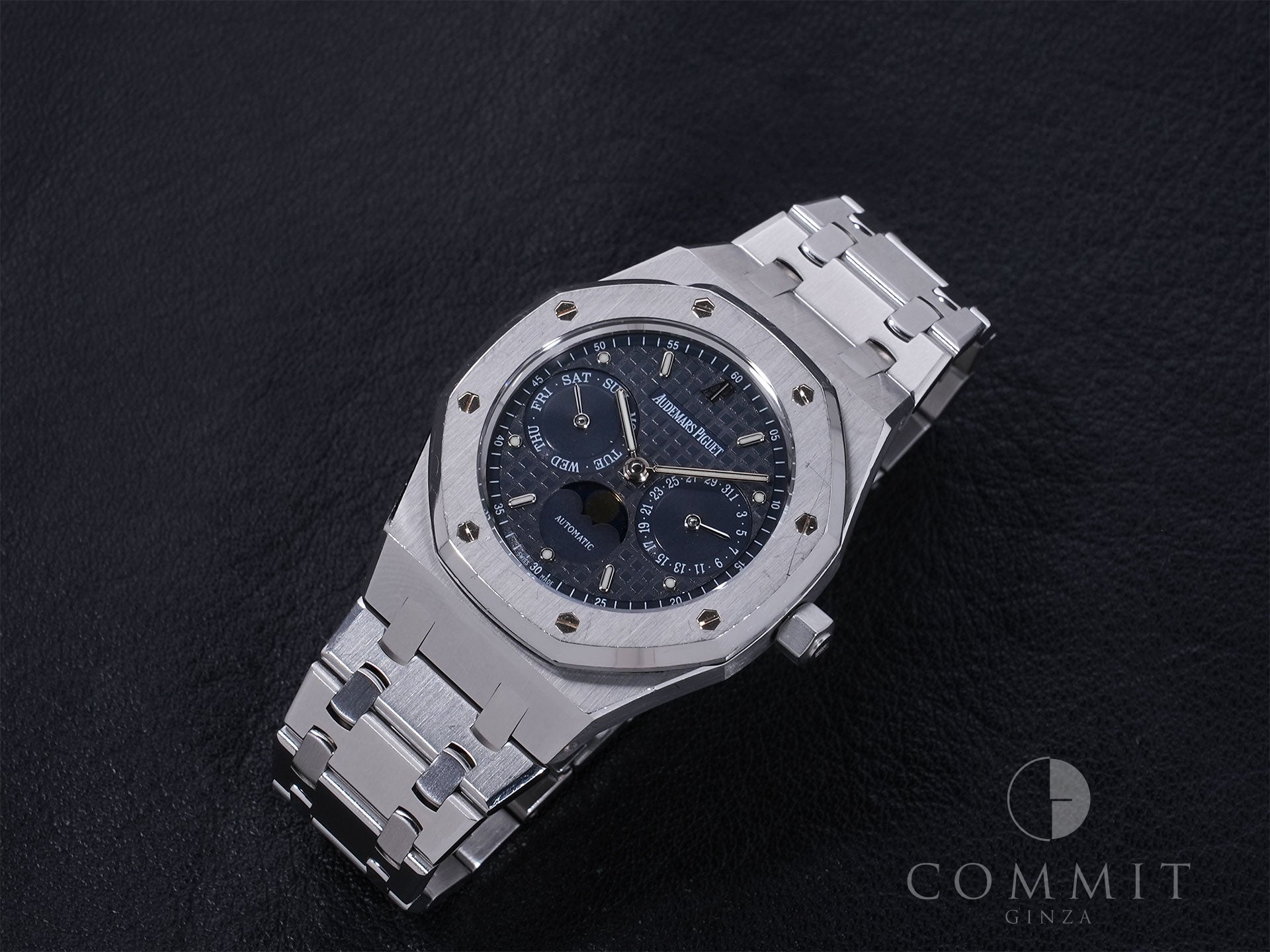 オーデマピゲ ロイヤルオーク デイデイト ムーンフェイズ Ref.25594ST.OO.0789ST.05 SS ブルー文字盤 中古 9dtnwyjp