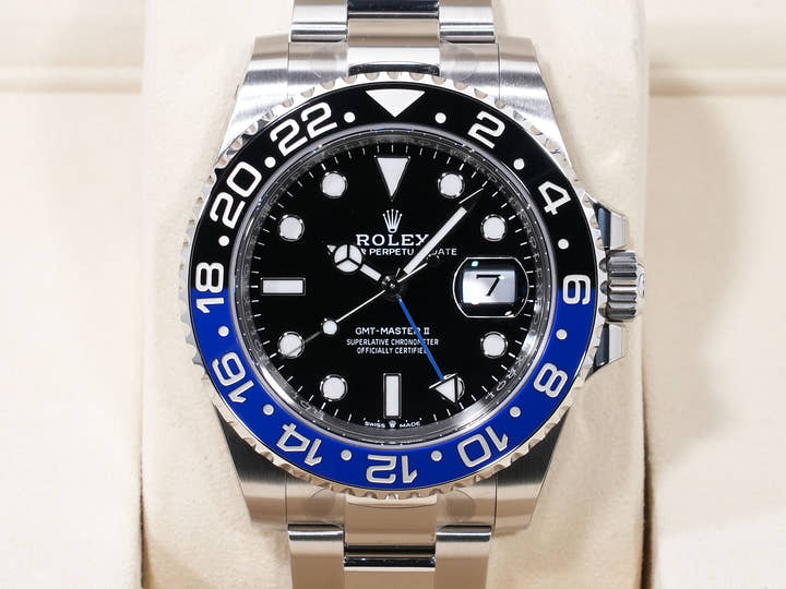 Rolex GMT-Master II Ref. 126710BLNR, stainless steel, black dial, Oyster bracelet, unused.