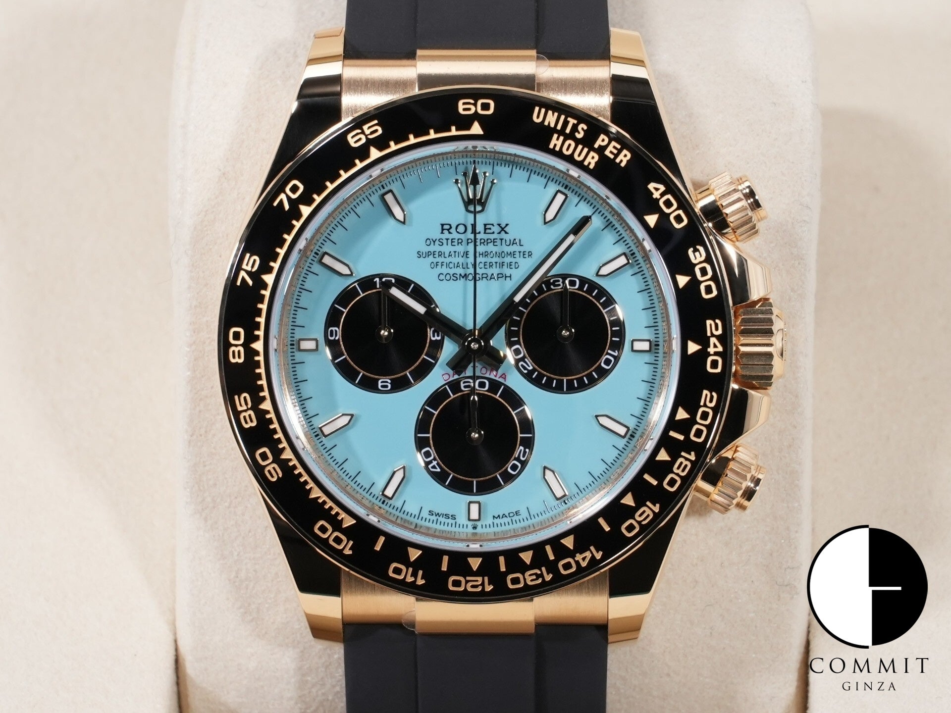 Rolex Daytona Ref. 126518LN, 18KYG, turquoise blue dial, unused.  (kexd8x4v appears to be an internal reference number and not part of the product description)