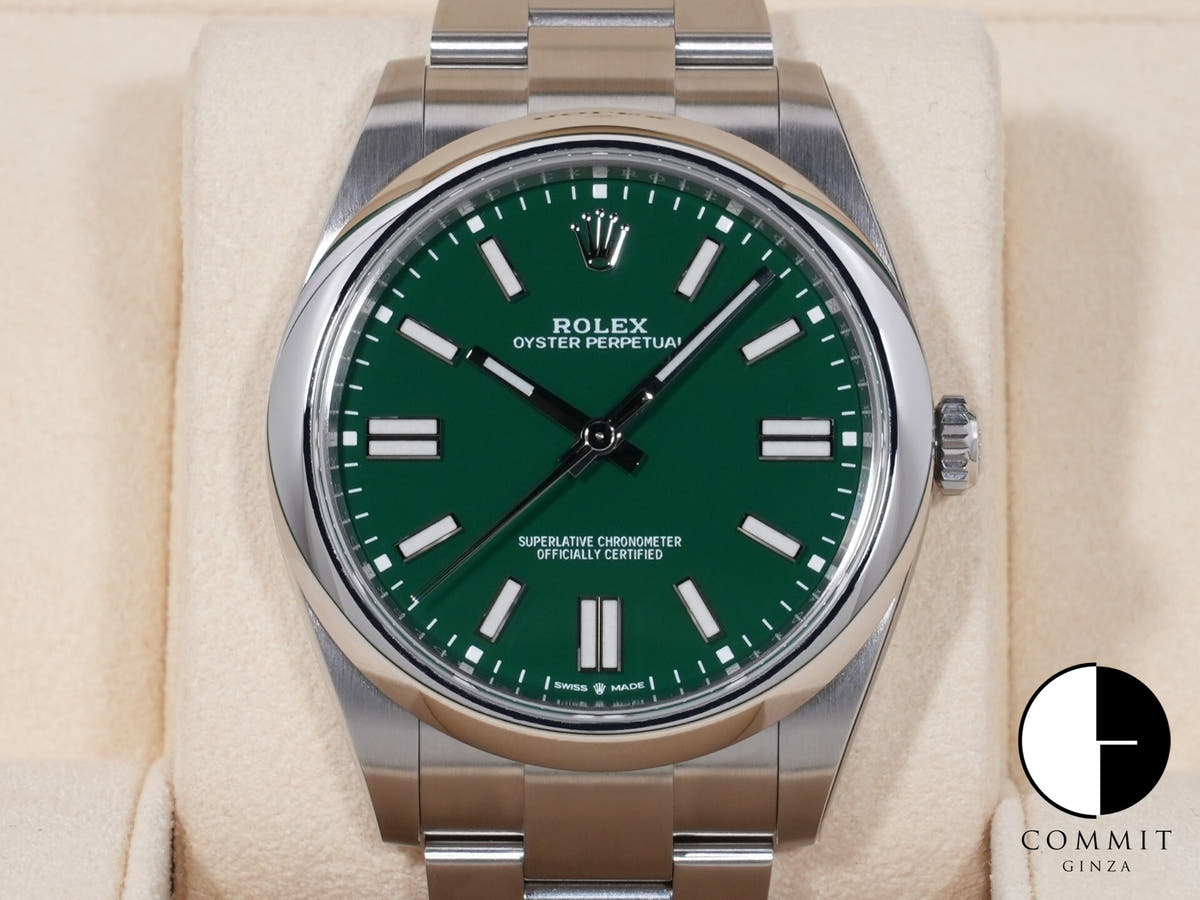 Rolex Oyster Perpetual 41 Ref. 124300 SS Green Dial, Unused  7zyv9so6