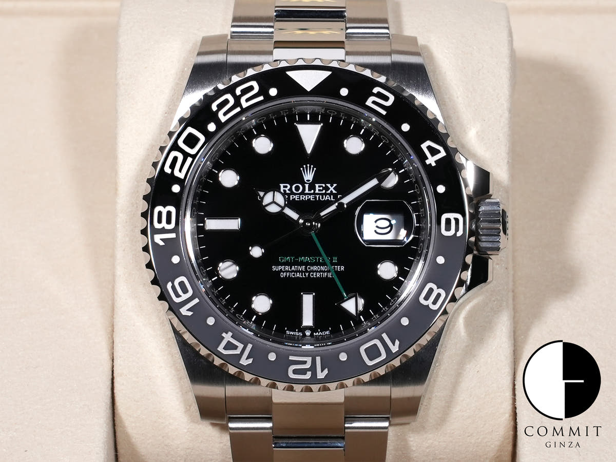 Rolex GMT-Master II Ref. 126710GRNR Stainless Steel Black Dial Oyster Bracelet Unused zphs54py