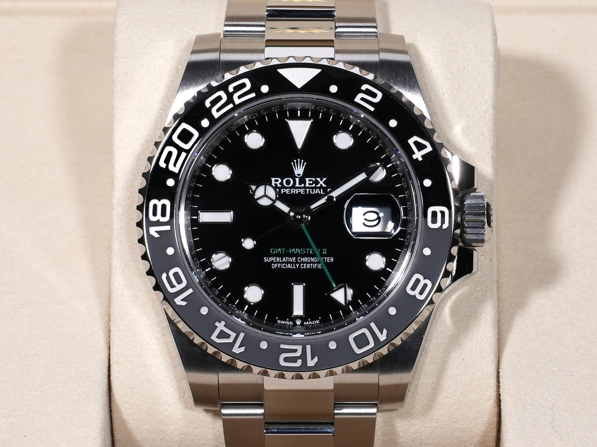Rolex GMT-Master II Ref. 126710GRNR Stainless Steel Black Dial Oyster Bracelet Unused zphs54py