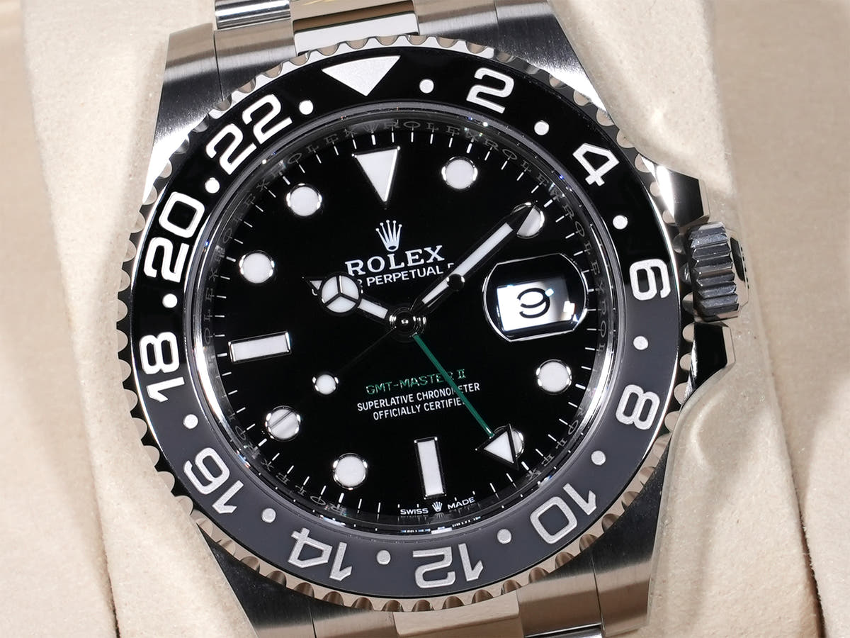 Rolex GMT-Master II Ref. 126710GRNR Stainless Steel Black Dial Oyster Bracelet Unused zphs54py
