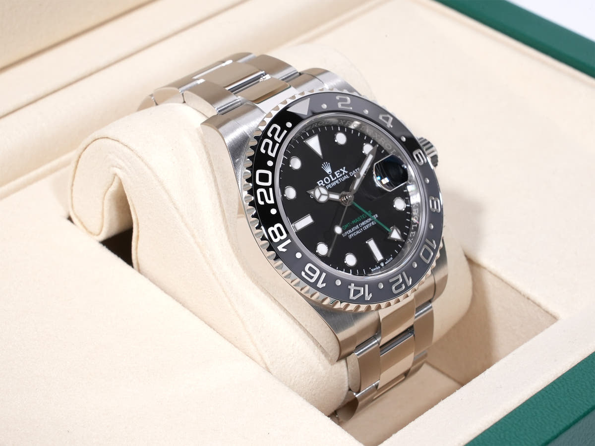 Rolex GMT-Master II Ref. 126710GRNR Stainless Steel Black Dial Oyster Bracelet Unused zphs54py