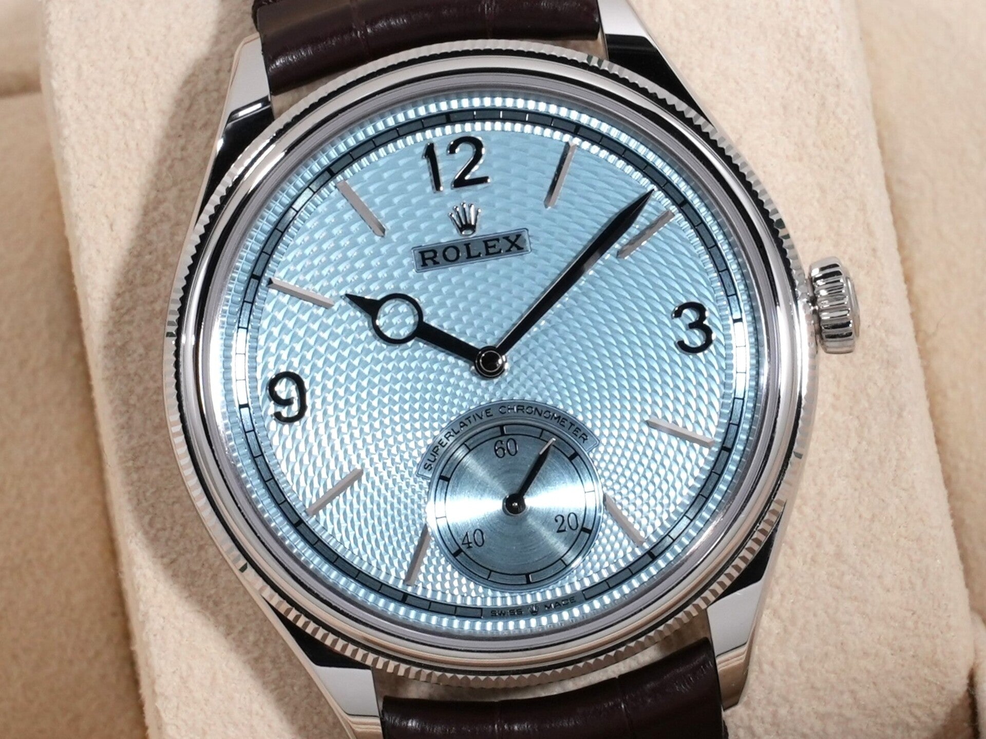 Rolex 1908 Ref. 52506 Platinum Ice Blue Dial, Unused  vji54mp5