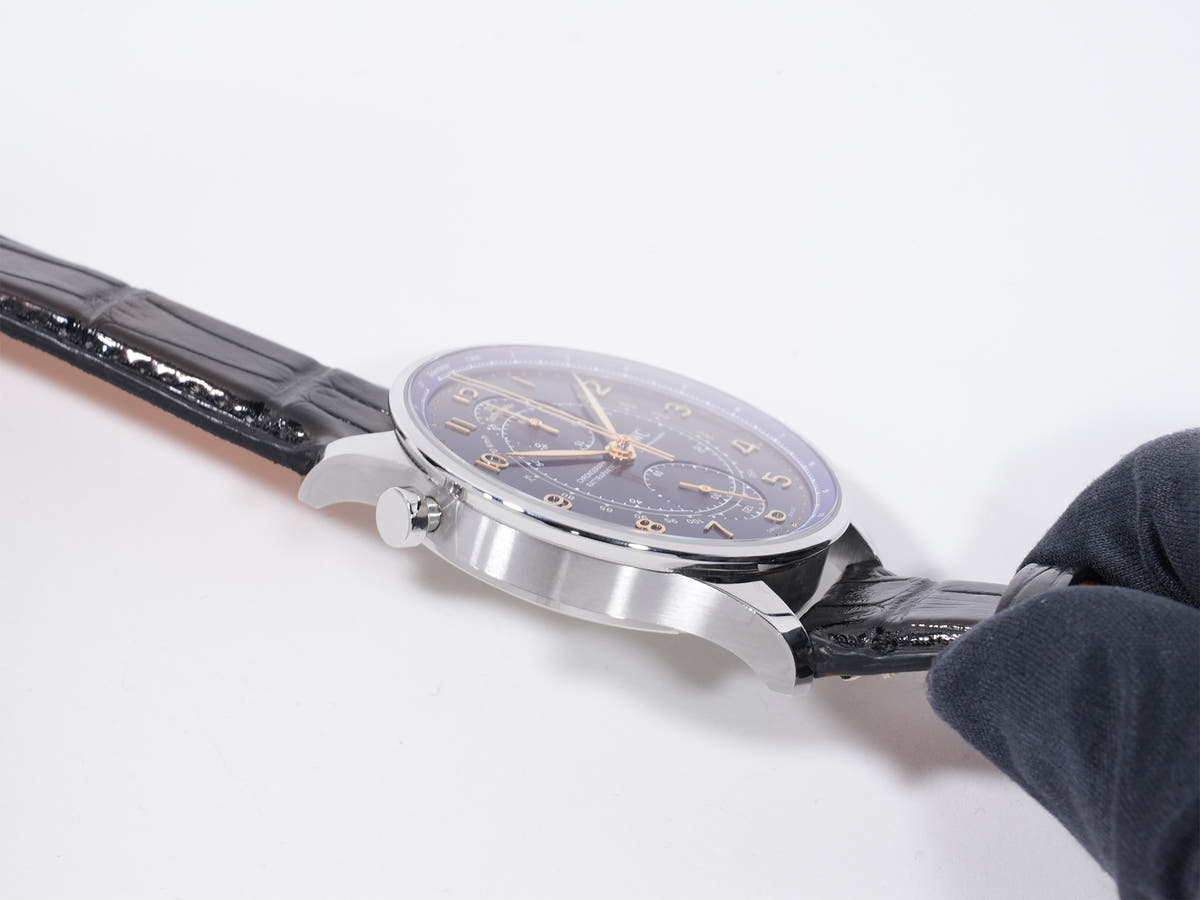 IWC Portugieser Chronograph "La Tramontana" Boutique Milano Ref. IW371222 Stainless Steel Blue Dial, Excellent Condition ymnwixr9