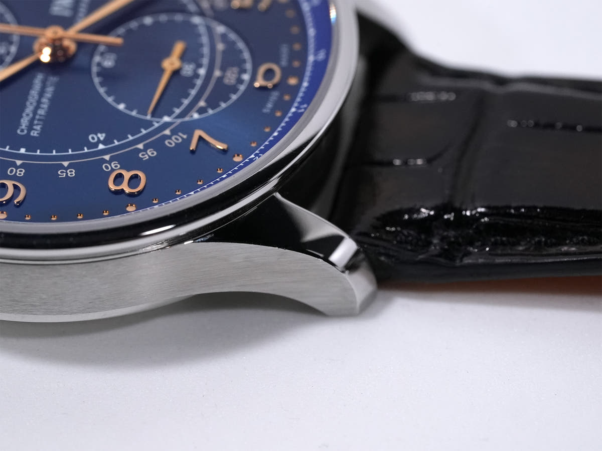 IWC Portugieser Chronograph "La Tramontana" Boutique Milano Ref. IW371222 Stainless Steel Blue Dial, Excellent Condition ymnwixr9